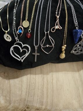 Mixed Metal Heart and Cross Necklace Set - Silver, Gold, Rose Gold $6 Each